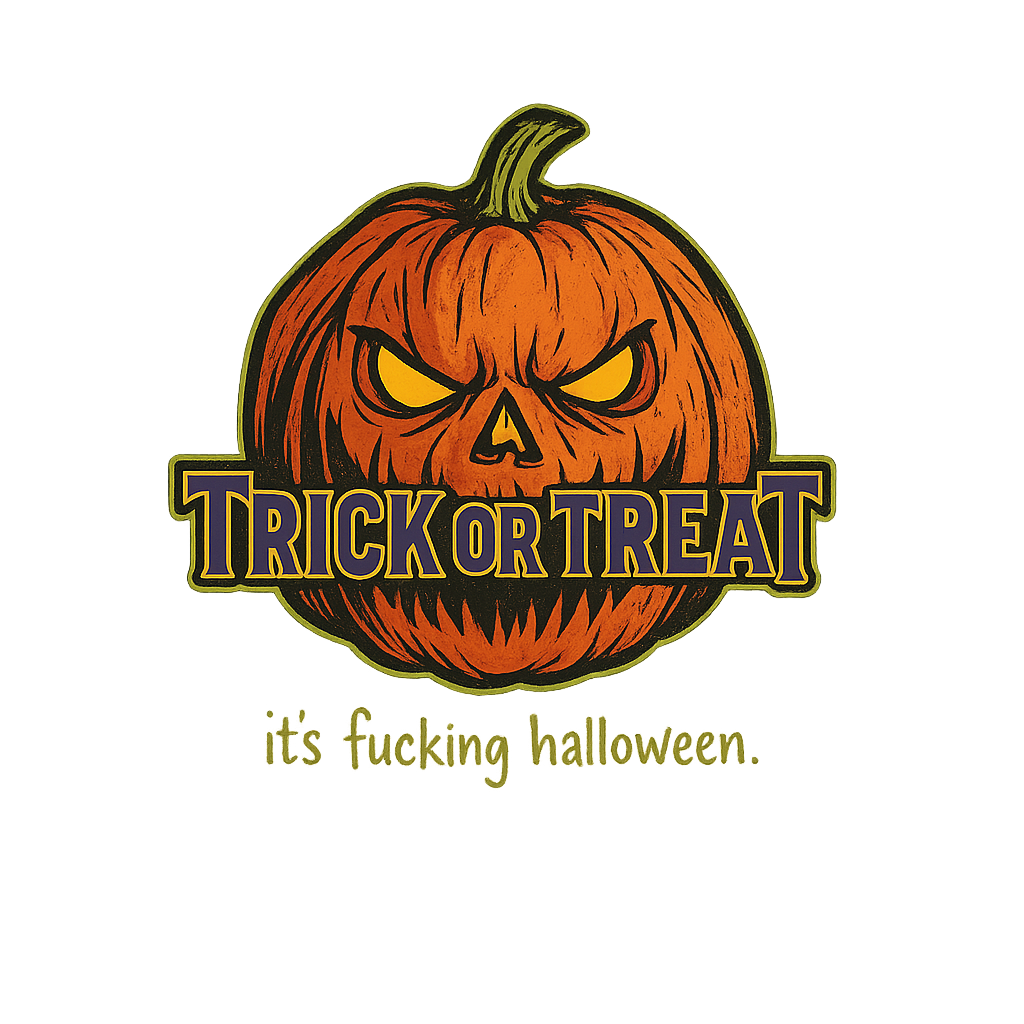 Halloween trick or treat t-shirt uten rød bakgrunn