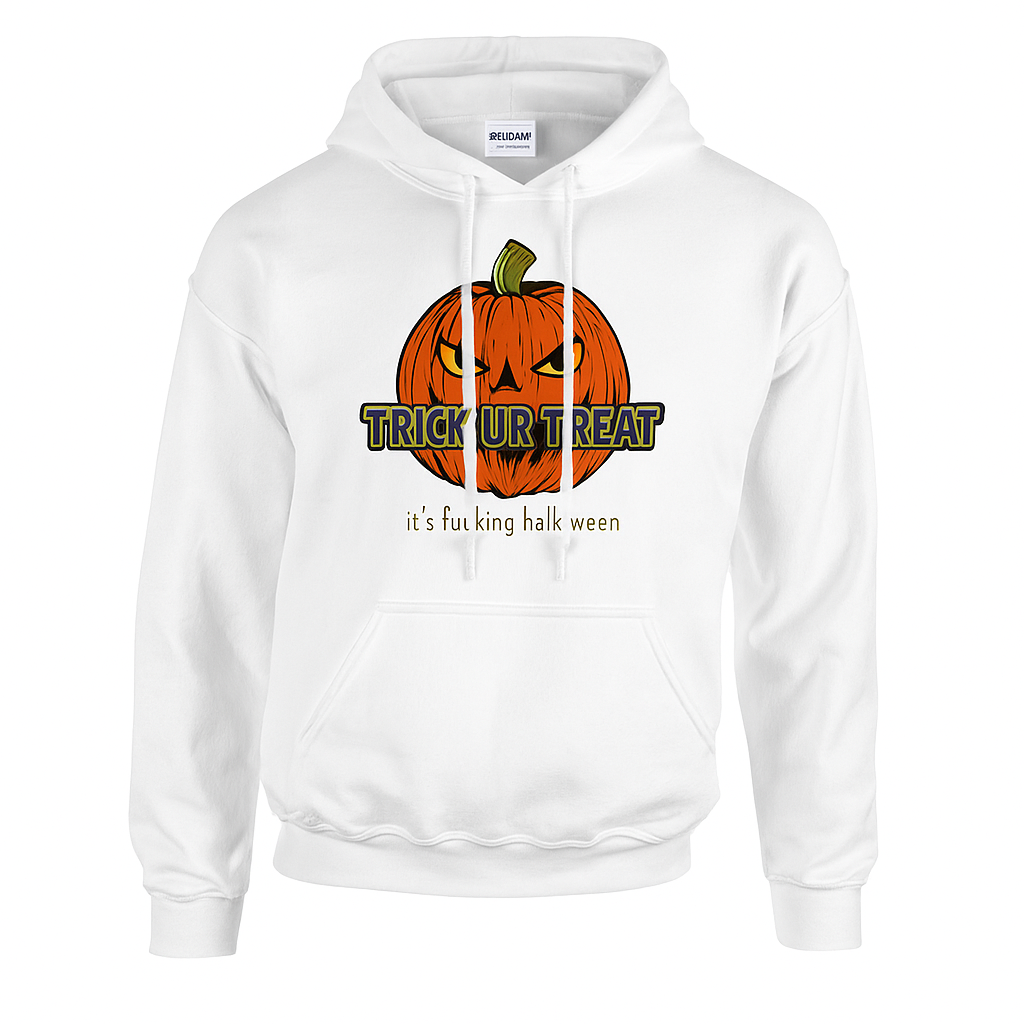 Halloween trick or treat hoodie uten rød bakgrunn