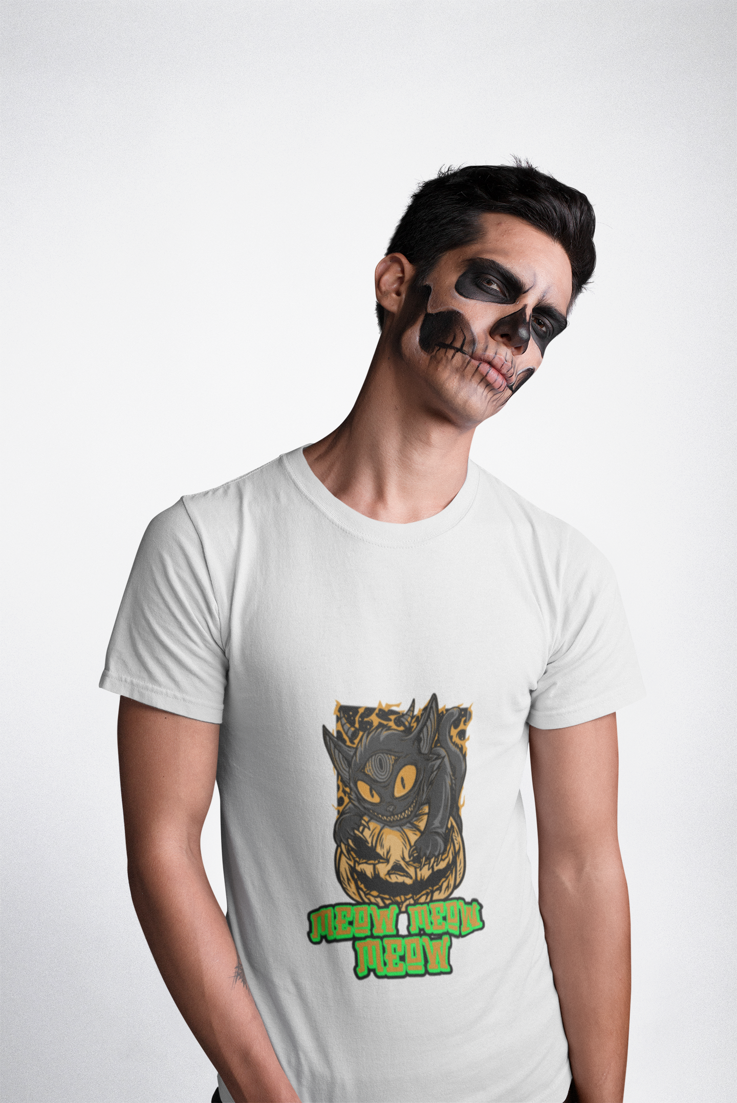 Halloween -  Cat & Pumpkins T-Shirt – meow meow meow